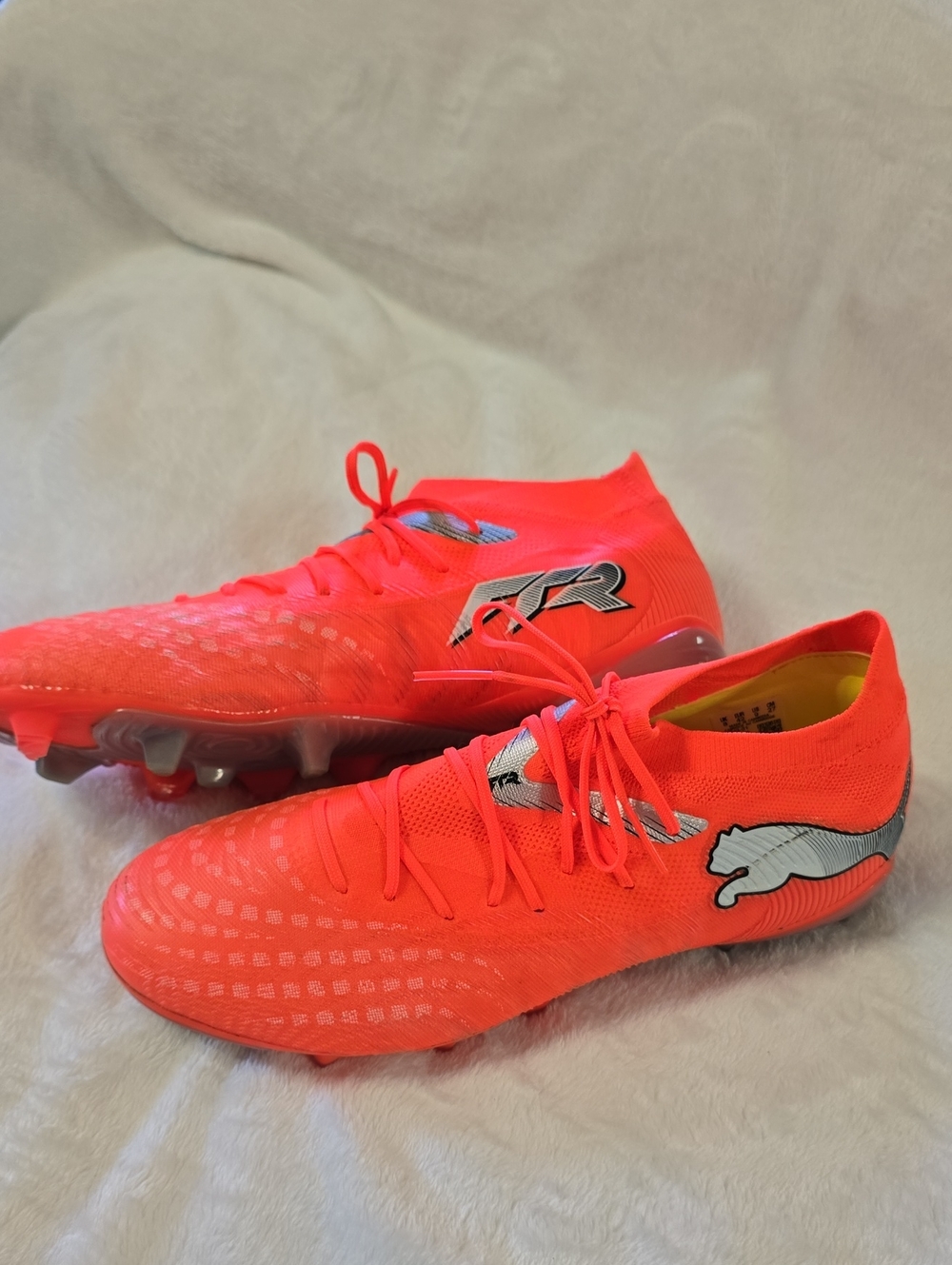Puma Future 9 Pro Bright Orange Men’s Soccer Cleats with Silver Accents